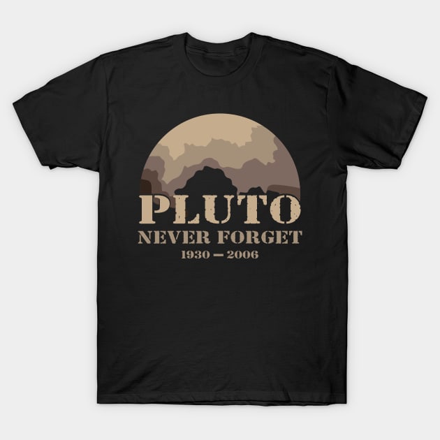 Pluto Never Forget 1930-2006 Funny Science T-Shirt by Tesszero